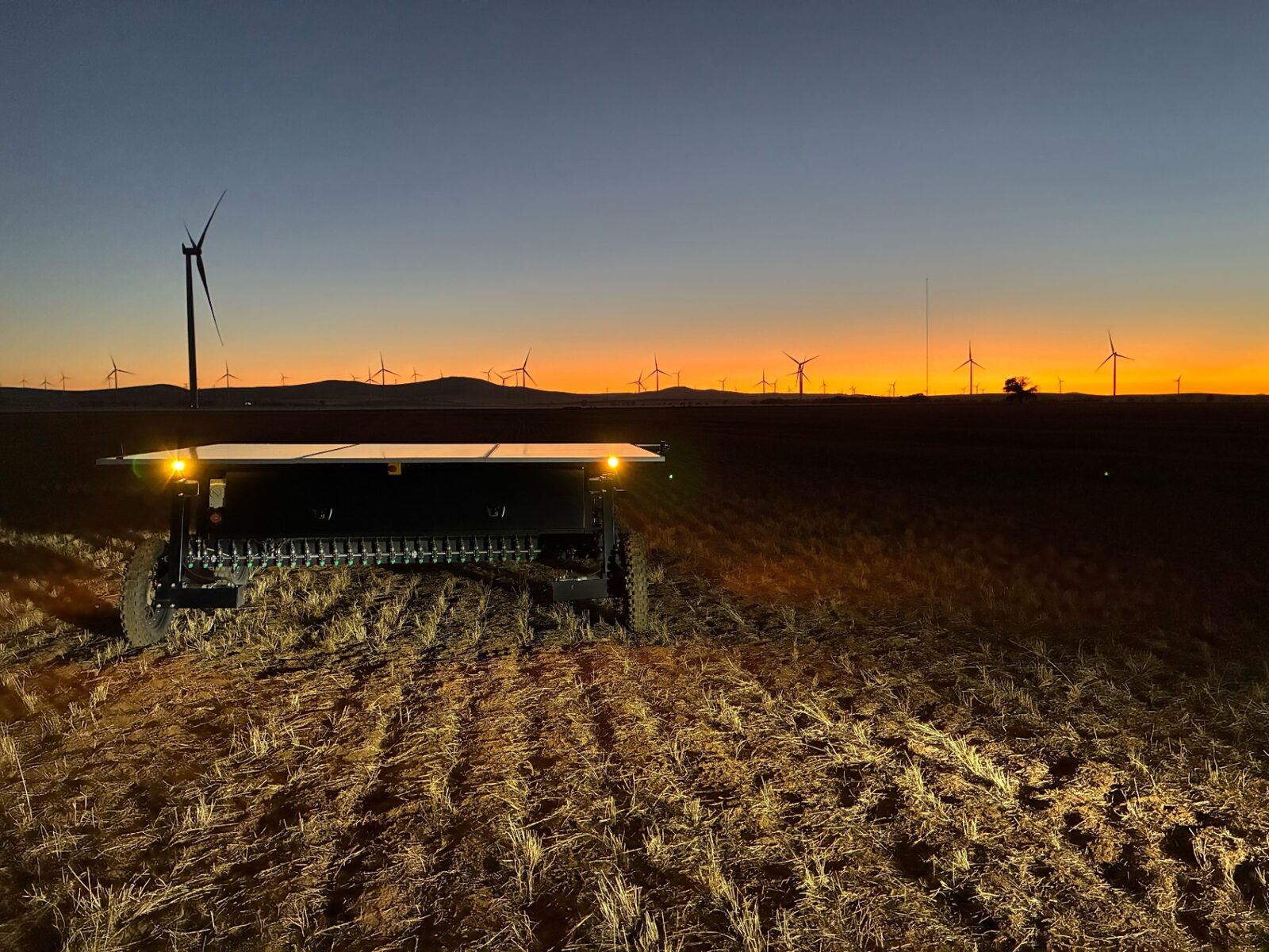 Flux Robotics rover at sunset